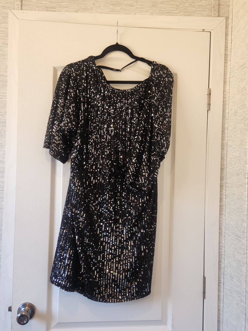 Cato Black Sequin Dress L BNWT